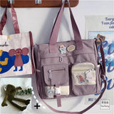 Weiyinxing Canvas Women Handbags Shoulder Bags Nylon Ladies Tote Messenger Bag Oxford Handbag Cross body Bags for Girls Satchels