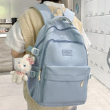Weiyinxing White Leisure College Backpack Trendy Women Nylon Laptop Book Bag Girl Cute Travel School Bag Fashion Female Cool Student