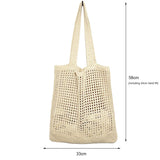 Weiyinxing Knitted Handbags Female Large Capacity Totes Women's Shoulder Bag Summer Beach Bag Purses Casual Hollow Woven Shopping