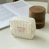Weiyinxing Women Makeup Pouch Quilting Mini Lipsticks Storage Letters Portable Zipper Coin Purse Wallet for Travel Girls Gifts