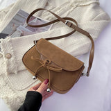 Weiyinxing Soft Suede Crossbody Bag for Women 2024 Winter Korean Fashion Flap Bag Female Small Simple Handbags and Purses