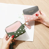 Weiyinxing Short Wallet Women's Small Fresh Round Dot Pattern Zipper Mini Wallets Young Girl Style Tassels Zero Purse Fashion Versatile