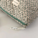 Weiyinxing Ladies Cosmetic Bag Flower Prints French Storage Bag Soft Cotton Women Travel Toiletry Bag Large Capacity Makeup Pouch