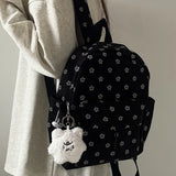 Weiyinxing Japanese Sweet Floral Print Backpack Casual Y2k Aesthetic Preppy Schoolbags Women Kawaii All Match Backpacks for Students