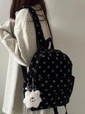 Weiyinxing Japanese Sweet Floral Print Backpack Casual Y2k Aesthetic Preppy Schoolbags Women Kawaii All Match Backpacks for Students
