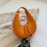 Weiyinxing Advanced Crescent-shaped Bag For Women PU Leather Shoulder Bag Solid Color Underarm Bag Designer Lady Handbag Purse