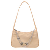 Weiyinxing Women Butterfly Chain Shoulder Bags Pure Color Casual All-match Underarm Bags Elegant Ladies Small Hobos Handbags Purses