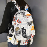 Weiyinxing Boy Girl Waterproof Travel Graffiti Book Bag Men Women Fashion Printing Lady College Backpack Female Laptop Male School Bag