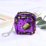 Weiyinxing Cute Coin Bag Change Color Sequins Mini Wallet Women Fashion Bling Purse Sequin Bag Key Chain Pouch Small Gifts