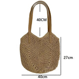 Weiyinxing Straw Bags for Women Straw Shoulder Bags Rattan Woven Top Handle Bag Hollow Raffia Crochet Beach Bag Casual Handbags 2024