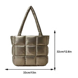 Weiyinxing Large Tote Padded Handbags Designer Quilted Women Shoulder Bags Luxury Nylon Down Cotton Crossbody Bag Winter Purse 2024