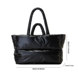Weiyinxing Large Tote Padded Handbags Designer Quilted Women Shoulder Bags Luxury Nylon Down Cotton Crossbody Bag Winter Purse 2024