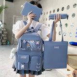 Weiyinxing Student School Backpacks New Large Capacity Travel Rucksack Fashion Canvas Daisy Print Knapsack Teenagers Girls Bookbag