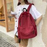 Weiyinxing Grey White Red Versatile Backpack High Quality Large Capacity Waterproof Travel Bag Washable Nylon Computer Bag Unisex