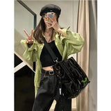 Weiyinxing Vintage Black Y2k Handbag Women 2024 Cool Girls Leather Large Capacity Tote Bag Ladies Moto Biker Casual Crossbody Bags