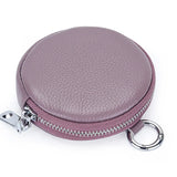 Weiyinxing Purse Pouch For Women Key Ring Wallet Money Pocket Zipper Storage Bag Round Purses Cowhide Key Package Keychain Organizer