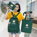 Weiyinxing Student School Backpacks New Large Capacity Travel Rucksack Fashion Canvas Daisy Print Knapsack Teenagers Girls Bookbag