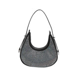 Weiyinxing Diamonds PU Leather Crossbody Bags for Women Summer Shoulder Handbags Female Solid Color Cross Body Bag
