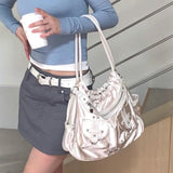 Weiyinxing Hot Girls Y2k Bags Women Vintage Pocket Large Capacity White Shoulder Bags Female Fairycore Aesthetic Tote Bag Bolso