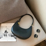 Weiyinxing Advanced Crescent-shaped Bag For Women PU Leather Shoulder Bag Solid Color Underarm Bag Designer Lady Handbag Purse