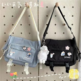 Weiyinxing Harajuku Crossbody Bags For Women High School Girls Messenger Bag Patchwork Handbags School Book Bag Shoulder Bag Bolso