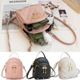 Weiyinxing Backpack for Women Cute Swan Hanging Embroidery Small Backpack Girls PU Leather Bookbag Ladies Casual Satchel Bags Handbag