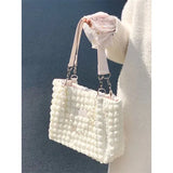 Weiyinxing Capacity Women's Shoulder Bag Solid Color Chain Ladies Underarm Bag Soft Commute Female Tote Bucket Handbags Messenger Bag