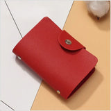 Weiyinxing 24 Slots Bits Card Holder Bag Simple Solid Color Pocket Case Women Men Credit ID Card Organizer Leather Cardholder Wallet