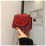 Weiyinxing Crossbody Bag Small Square Bag 2023Korean Version Women One Shoulder Handbag Summer New Style Chain Embossed Stone Grain