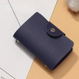 Weiyinxing 24 Slots Bits Card Holder Bag Simple Solid Color Pocket Case Women Men Credit ID Card Organizer Leather Cardholder Wallet