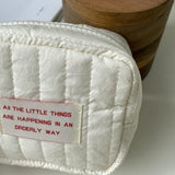 Weiyinxing Women Makeup Pouch Quilting Mini Lipsticks Storage Letters Portable Zipper Coin Purse Wallet for Travel Girls Gifts