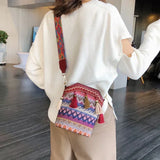 Weiyinxing Women's Bag Tassel Ethnic Handwoven Crossbody for Lady Bag Hippie Sling Shoulder Bags for Ladies Handbag §ã§å§ާܧÑ §ا֧ߧã§ܧѧñ