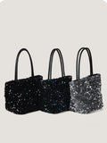 Weiyinxing Sequined Sparkly Chain Crossbody Bags for Women Spring Trendy Hasp Design Casual Tote Bag Female Small Handbag