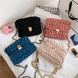 Weiyinxing A Main Femme Bags for Women Hand Woven Bag Strip Thread Hook Knitted Women's Casual Shoulder Bag Crossbody Bag Clutch Bag 0409