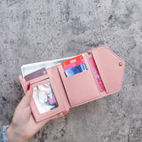 Weiyinxing Women Cute Pink Wallets Pocket Purse Card Holder Small Wallet Lady Female Fashion Short Coin Purse Money Bag