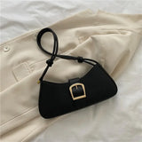 Weiyinxing Shoulder Bag for Women Simple Solid Color Underarm Bag Women's Buckle Handbag and Purse Fashion Small Top-handle Bags