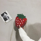 Weiyinxing Women Shoulder Bag Strawberry Shape Designer Bag New Fashion Pu Leather Chain Crossbody Bag Girls Cute Fruit Purses and Handbag