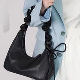 Weiyinxing Fashion Casual Shoulder Bag Solid Color Simple Pu Leather Ruched Crossbody Bag New Harajuku Style Luxury Designers Handbag