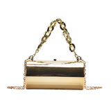 Weiyinxing Women's Handbag Bags For Women 2024 Party Clutches Fashion Cylinder Mini Evening Purse Crossbody Shoulder Bag Gold Box Clutch