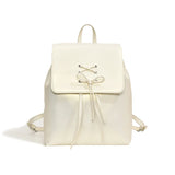 Weiyinxing Tie Design Women's Small 2024 Fashion Backpack Girls School Bag Solid Color Pu Leather Fashion Travel Silver Back Pack