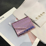 Weiyinxing New Fashion Stone Pattern Laser Wallet Women Coin Purse Mini Multi Card Carrying Card Bag High Capacity Card Holders