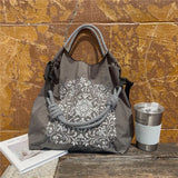 Weiyinxing Embroidery Women Shoulder Bag Designer Eco Bags for Women Rope Handle Handbags Drawstring Bag Reusable Shopper Tote