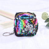 Weiyinxing Cute Coin Bag Change Color Sequins Mini Wallet Women Fashion Bling Purse Sequin Bag Key Chain Pouch Small Gifts