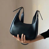Weiyinxing Advanced Crescent-shaped Bag For Women PU Leather Shoulder Bag Solid Color Underarm Bag Designer Lady Handbag Purse