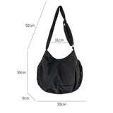 Weiyinxing Edition Nylon Casual Crossbody Bag Fashionable Lazy Style Shoulder Bag Personalized Drawstring High end Pleated Cloud Bag