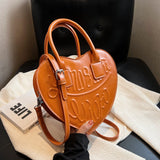 Weiyinxing colors Pu Leather Crossbody Bag Women Handbag Cute Ladies Heart Shaped Shoulder Bag Love Clutch Purse Fashion Small Tote Bag