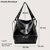 Weiyinxing Oversized Black Shoulder Bags For Women Luxury Soft Leather Large Capacity Shopper Totes Dual-strap Big Crossbody Bag 2024