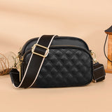 Weiyinxing Women Luxury Brand Shoulder Bags Woven Wide Shoulder Strap Handbags Fashion Lozenge Genuine Leather Female Messenger Bag Wallet