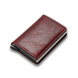 Weiyinxing Men women smart wallet Credit Bank card holder fashion purse Aluminum alloy Business Casual Mini wallet Brand PU Purse