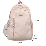 Weiyinxing New Nylon Women Backpack Female Solid Color Travel Bag Preppy Multiple Pockets Schoolbag for Teenage Girl Bookbag